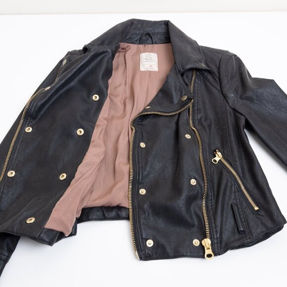 Free People Melrose Vegan Leather Moto Jacket Size XS - Picture 12 of 15